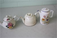 3 Tea Pots including Sadler