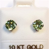 $160 10 KT Gold Peridot (1.2ct) Earrings (Made in