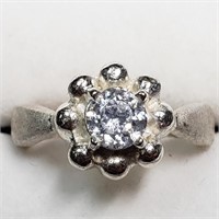 $140 Silver CZ Ring (Size 7.5) (app 6g)