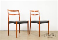 Pair of Danish teak dining chairs by Uldum