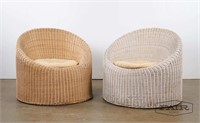 Pair of wicker pod chairs attrib. Isamu Kenmochi