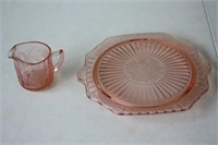 2 Pieces of Depression Glass 1 is chipped