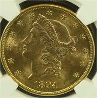 1894 LIBERTY $20 GOLD COIN