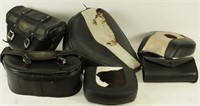 SIX PIECE SET OF MOTORCYCLE SEAT & ACCESSORIES