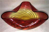 Amberina  Art Glass Bowl