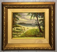 G. H. Dauber Oil On Canvas Beach Scene