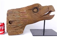 Folk Art Carved Eagle Head