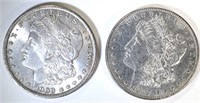 1887 & 1900 MORGAN SILVER DOLLARS, CH BU