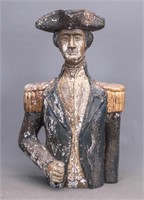 Folk Art Carved Bust Of George Washington