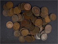 100 MIXED DATE CIRC INDIAN HEAD CENTS