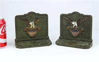 Pair Cast Iron Eagle Bookends