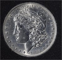 1884-S MORGAN DOLLAR  AU+