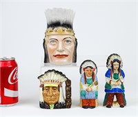 Native American Pitchers, Matchsafe, Figurine