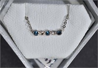 10K WHITE GOLD BLUE & WHITE DIAMOND