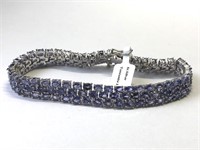 SILVER NATURAL TANZANITE (21.70ct) BRACELET