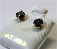 10kt GOLD BLACK DIAMOND (1.25ct) EARRINGS