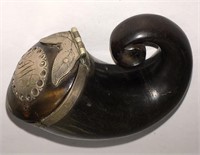 Horn Snuff Bottle With Sterling Silver Mounts