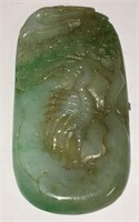 Oriental Jade Carved Bird Plaque