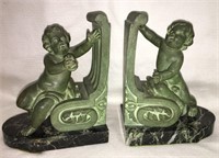 Pair Of Spelter Figural Bookends