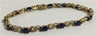 10k Gold Bracelet With Blue Sapphires