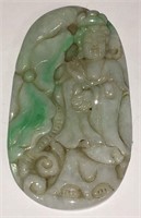 Oriental Jade Carved Figural Plaque