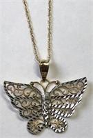 10kt. GOLD BUTTERFLY NECKLACE