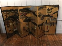 Scenic Hand Painted Six Panel Screen