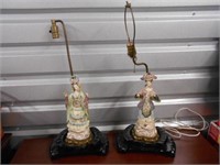 2 English Style Geisha lamps about 26"tall each