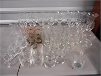 Large lot of glass cups mixed styles