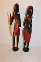 African statues 18 and 18.5"H