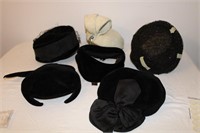 5 Vintage hats and head piece