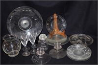 Clear glass candle holders,
