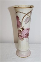 Hand painted and artist signed 10" vase