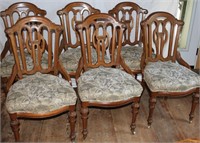 Set of 6 Victorian hip rest side chairs,