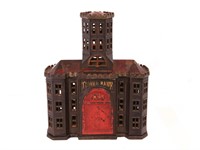 Vintage Cast Iron Penny Bank "Tower Bank 1890".