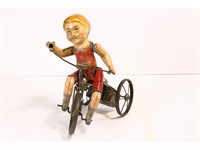Boy on Tricycle Early Vintage Wind-up Toy