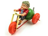 Boy on Tricycle Vintage Wind-up Toy