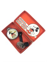 Ingersoll Mickey Mouse Pocket Watch with Watch Fob