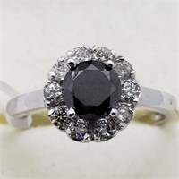Valued $3600 10K Black Dia(0.85ct) Ring