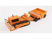 Tonka Toys Bulldozer w/ Spread-Pack Wagon Tin