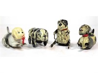Jumping Dogs "Flipo" Vintage Wind-up Tin Toys