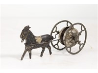 Antique Tin Goat Pulling Bell Toy