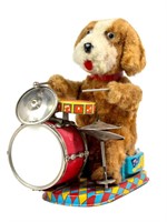 Alps Dog Playing Drums Battery Operated Toy