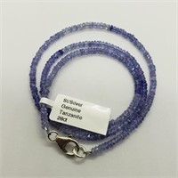 $500 Tanzanite(28ct) With S/Sil Clasp Necklace