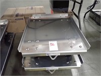 LOT, (2) 21" X 24" ALUMINUM TRAY CART ON CASTERS