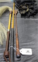 Group of Crop, Bat, Fly Whips & Riding Gloves
