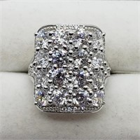 Valued $100   Silver CZ(8.4ct) Ring
