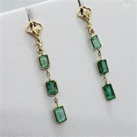Valued $2800 14K  Emerald(2ct) Earrings