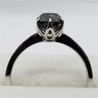 Valued $1200 10K  Black Diamond(0.9ct) 1.6Gm Ring