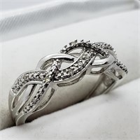 Valued $150   Silver  Diamond Ring